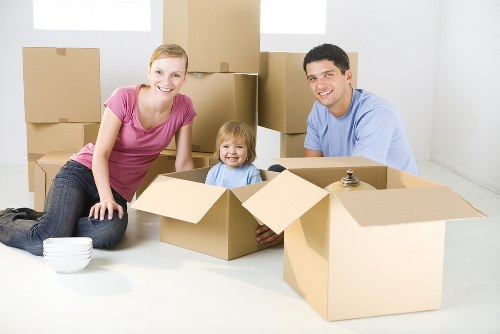 House moving service in Ruislip with a removals van and packed boxes