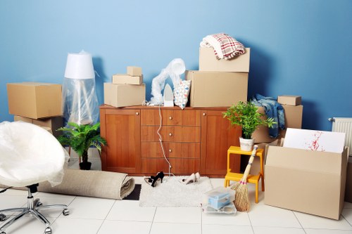 Careful handling of household items during a man with van removal