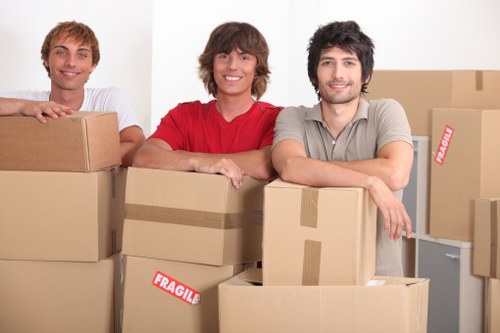 Local removals crew loading household items safely