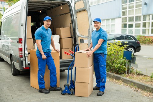 Local removal team loading items for a house move