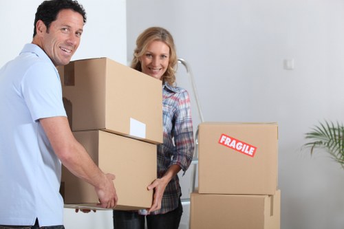 Removal van loading household items for a local move