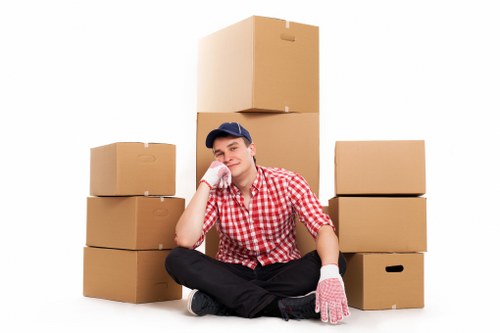 Moving truck and office items during a commercial move
